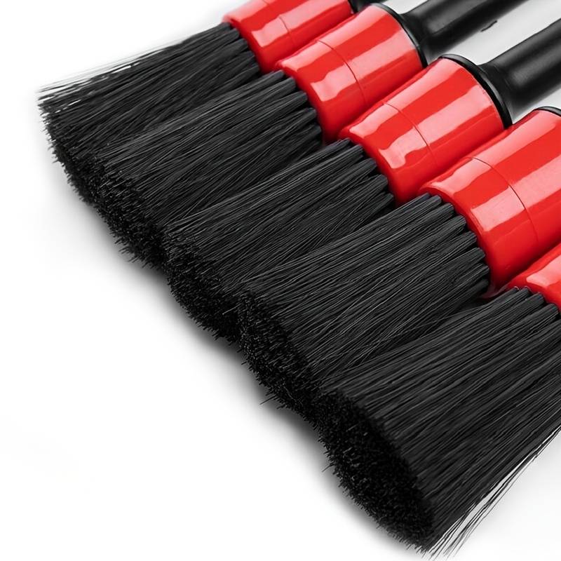 Detailing Pinsel Bürsten Reinigungspinsel Set 5 Stk.- Schwarz Rot - Geballert Performance