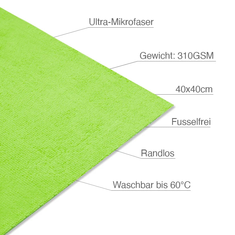 Value Mikrofasertuch 5er Pack 40x40cm 310 GSM - Grün - Liquid Elements