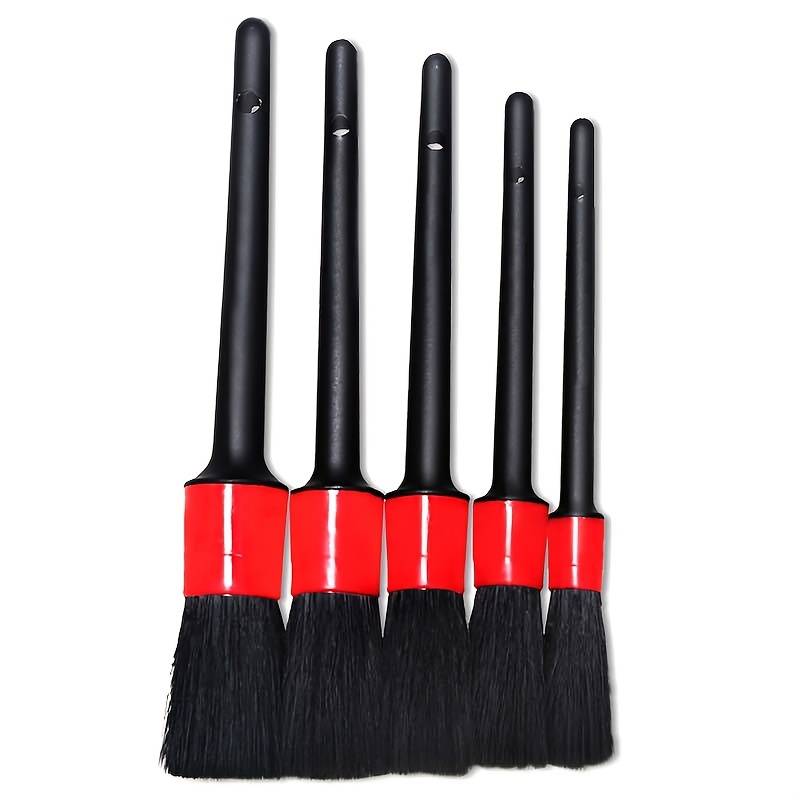 Detailing Pinsel Bürsten Reinigungspinsel Set 5 Stk.- Schwarz Rot - Geballert Performance
