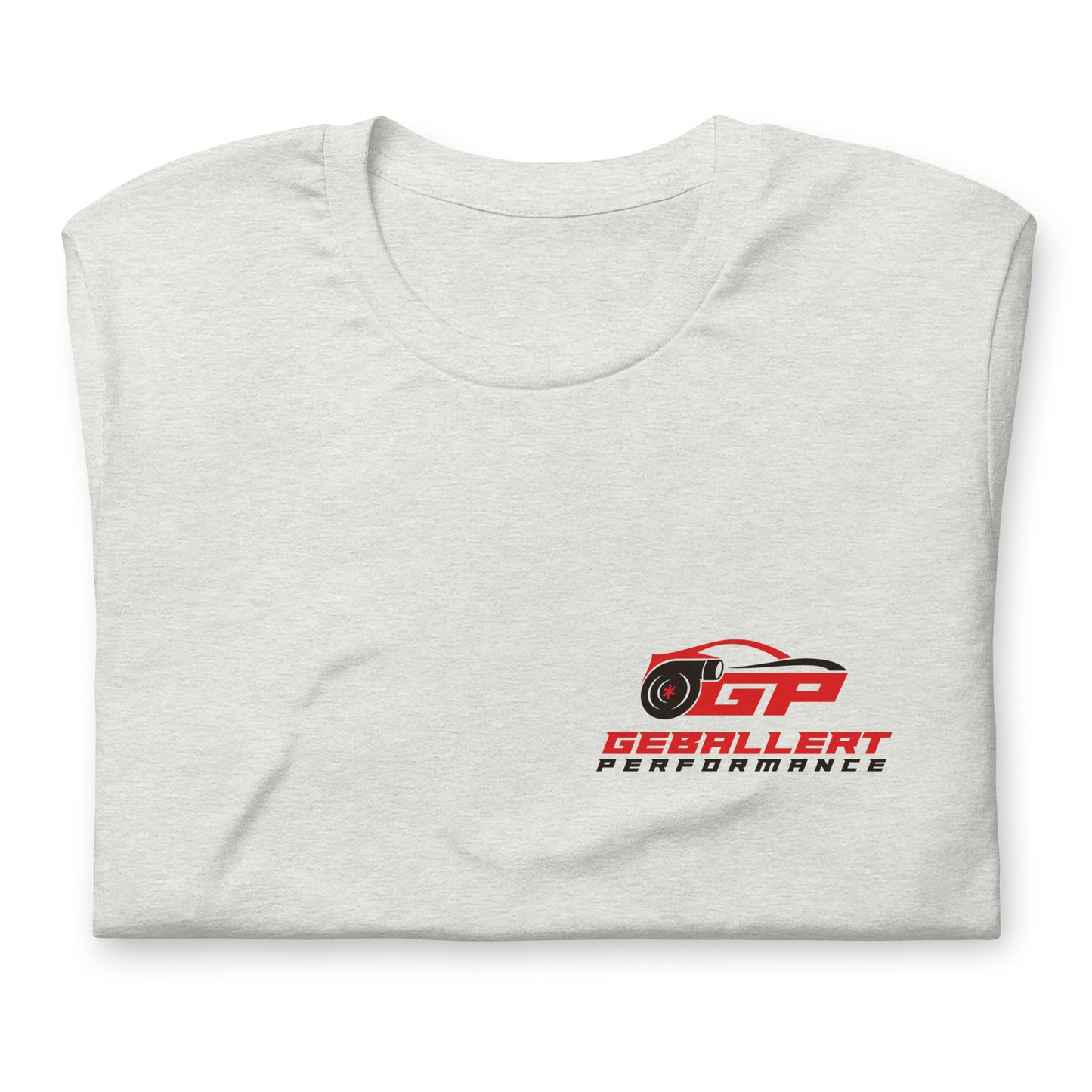 Big Turbo T-Shirt Geballert Performance in Weiß, Grau Big Backprint, Small Front Unisex