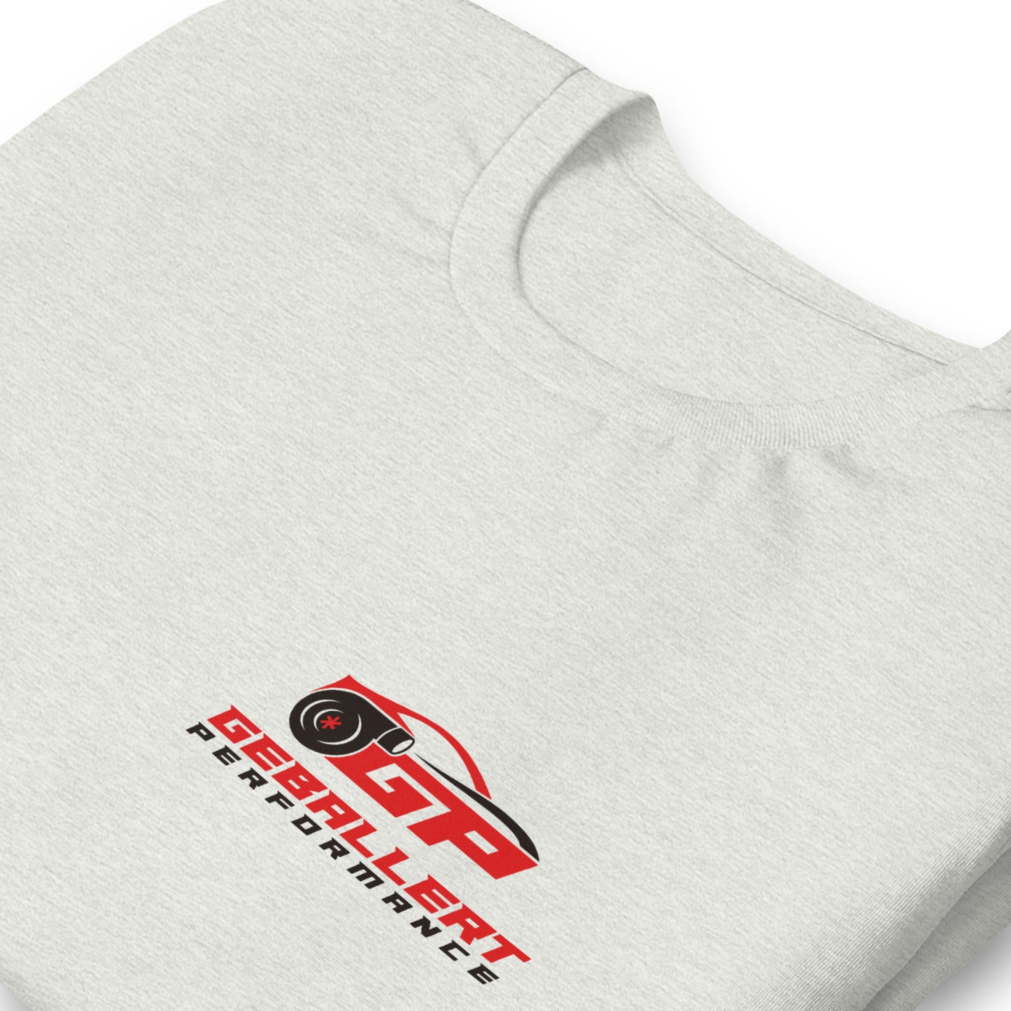 Big Turbo T-Shirt Geballert Performance in Weiß, Grau Big Backprint, Small Front Unisex