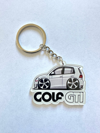 Volkswagen VW Golf GTI Weiß Schlüsselanhänger