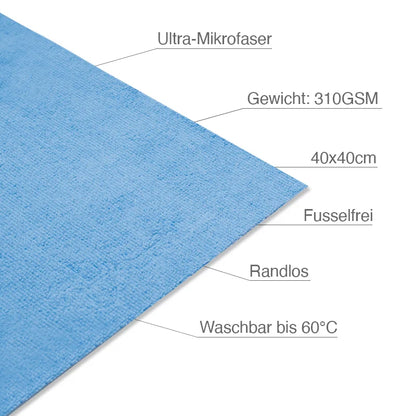 Value Mikrofasertuch 5er Pack 40x40cm 310 GSM - Blau - Liquid Elements