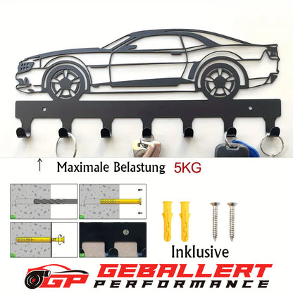 Schlüsselbrett Schlüsselhalter Chevrolet - Metall - Schwarz - Wunschgravur möglich