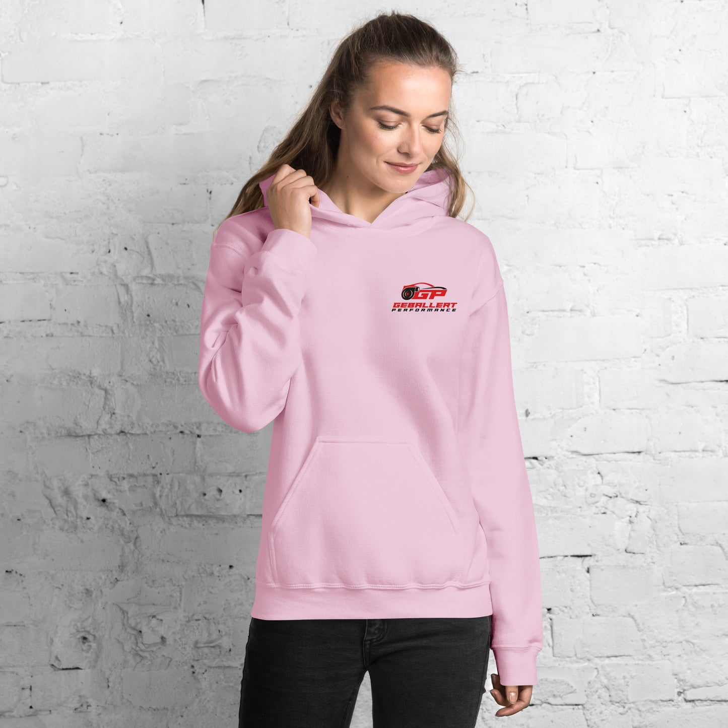 Hoodie Girl Pink Edition Geballert Performance Unisex-Kapuzenpullover Big Backprint Small Front